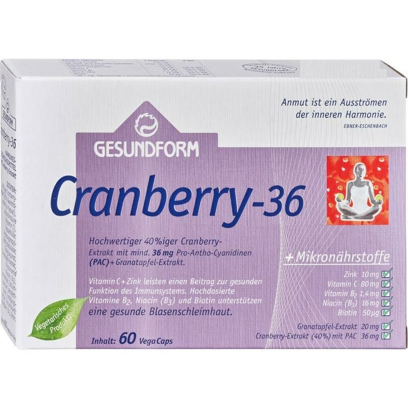 GESUNDFORM Cranberry 36 Kapseln