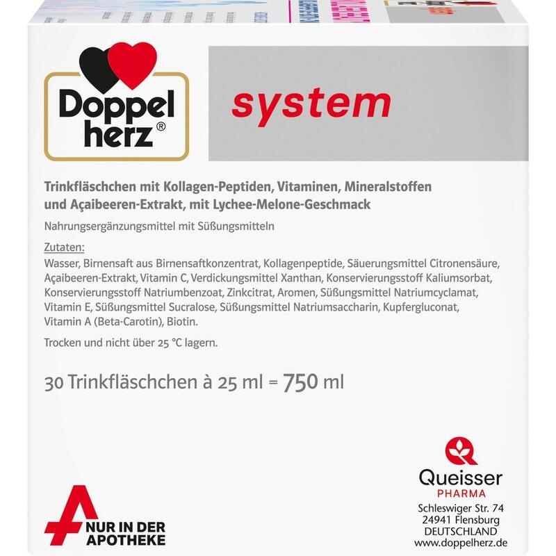 DOPPELHERZ Kollagen Beauty system Trinkfläschchen
