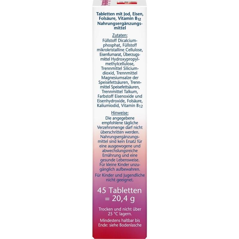 DOPPELHERZ Jod+Folsäure+Eisen+B12 Tabletten