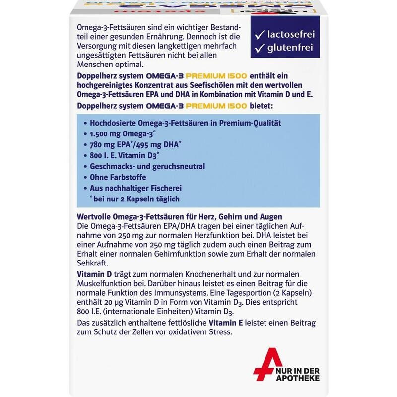 DOPPELHERZ Omega-3 Premium 1500 system Kapseln